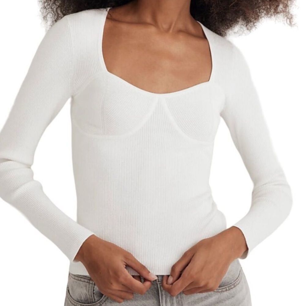 NWT Madewell Sweetheart Neckline Corset Top Size L